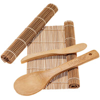 Bamboo Sushi Making Kit with 2 Sushi Rolling Mats, 5 Pairs of Reusable