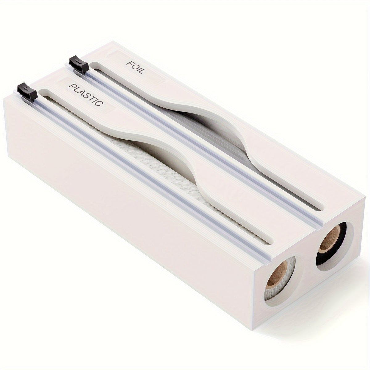 Plastic Film Cutter - Bamboo 2-in-1 Kitchen Wrap Dispenser with Slide