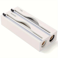 Plastic Film Cutter - Bamboo 2-in-1 Kitchen Wrap Dispenser with Slide