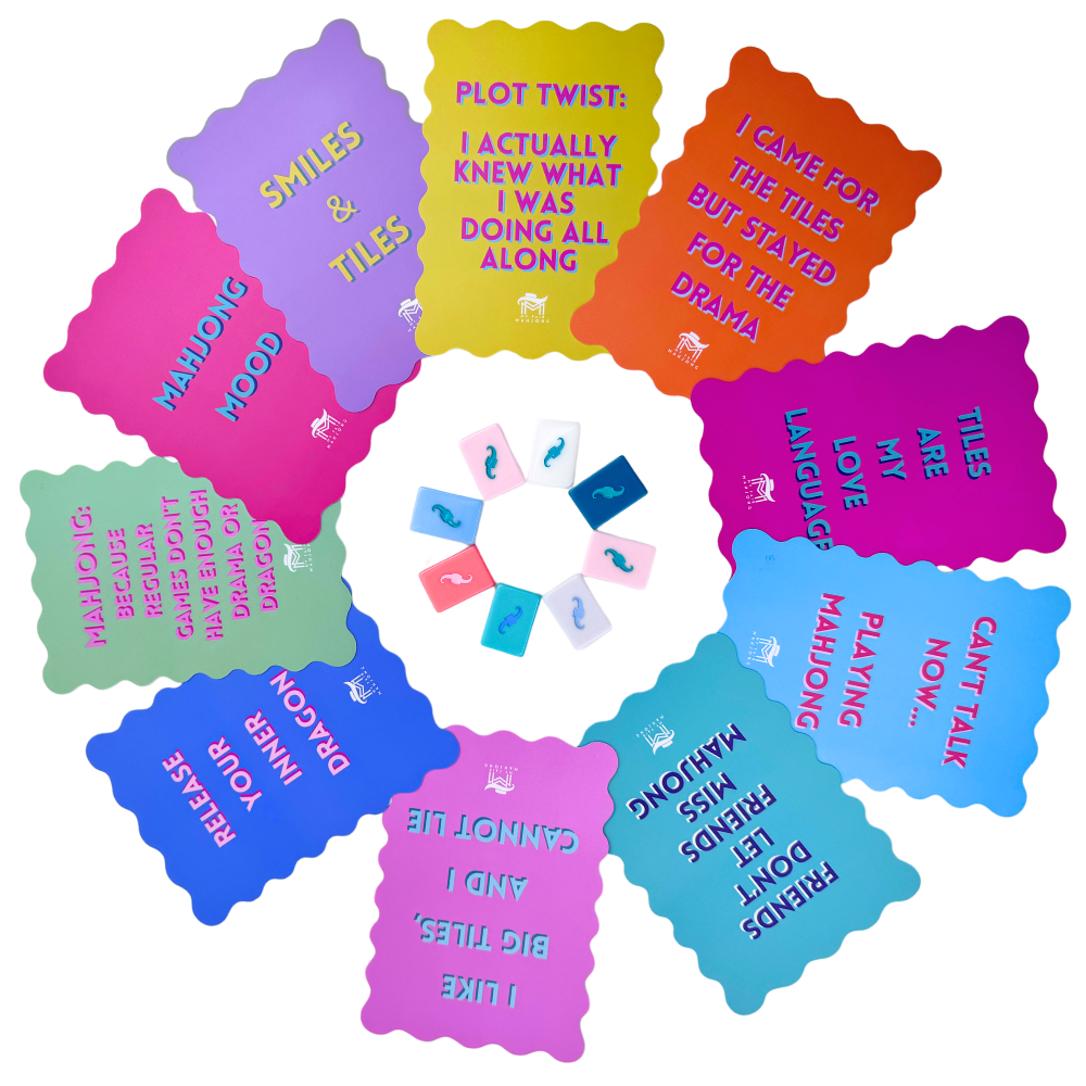 My Fair Mahjong - MAHJONG SHUFFLE CARD  |  Scalloped Edges & Bright Colors  |  Sized to Store with Mahjong League Cards