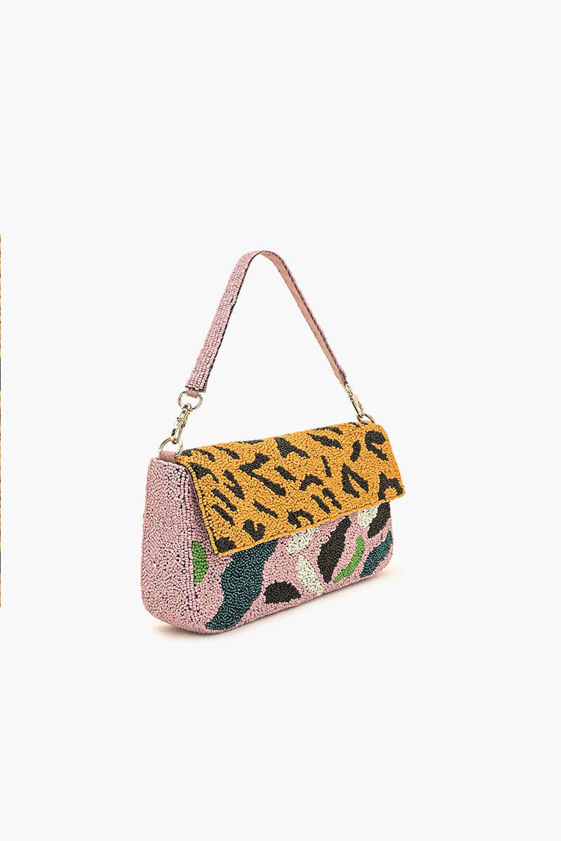 America & Beyond - Mixed Animal Beaded Shoulder Bag