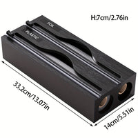 Plastic Film Cutter - Bamboo 2-in-1 Kitchen Wrap Dispenser with Slide