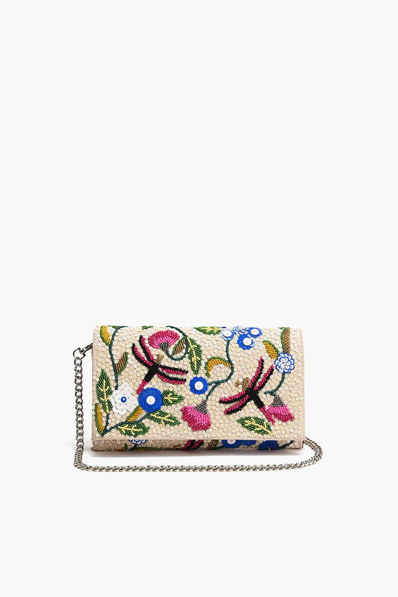 America & Beyond - Dragonfly Dreams Kashmiri Flap Clutch