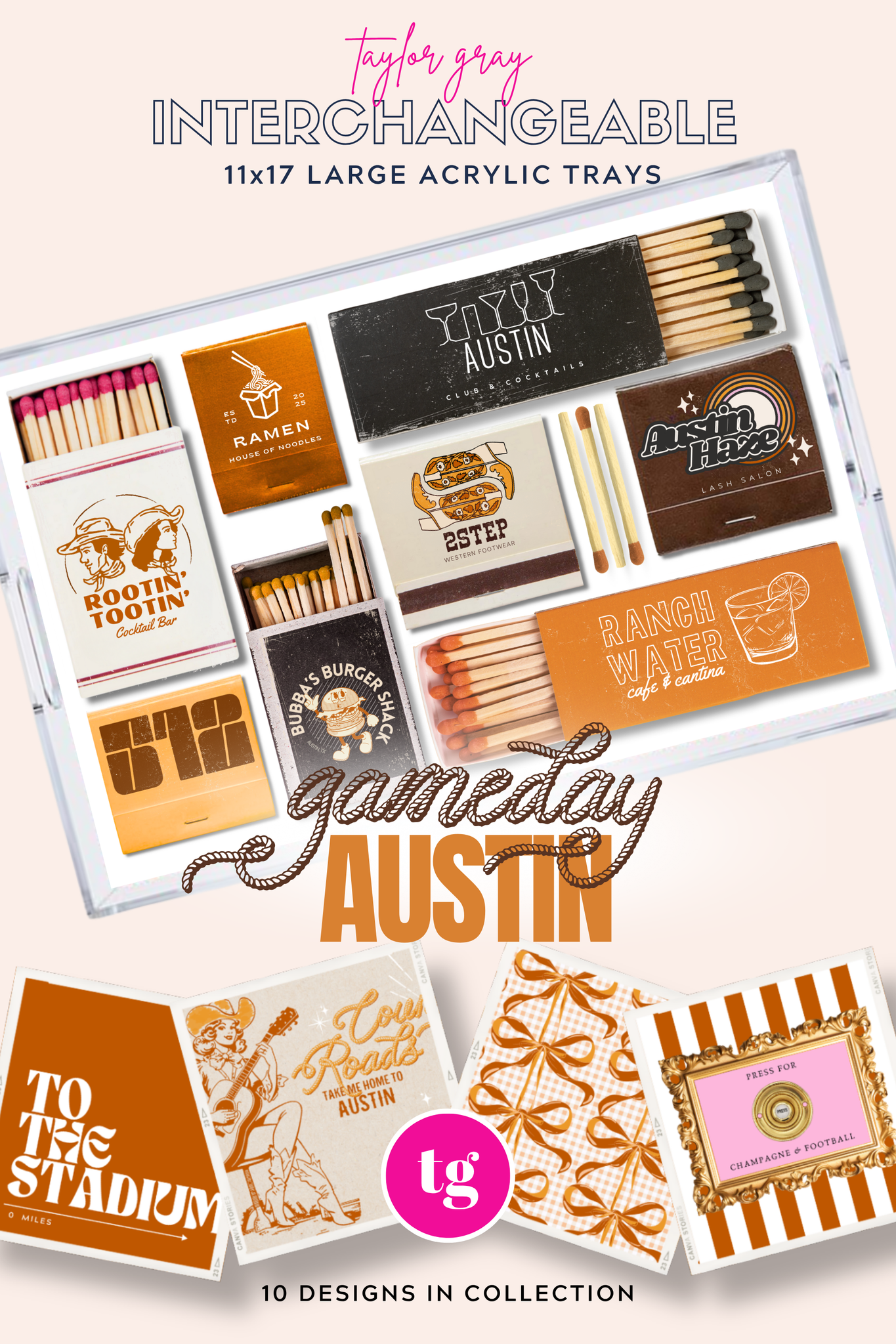 TAYLOR GRAY - 11x17 GAMEDAY AUSTIN insert set of 10