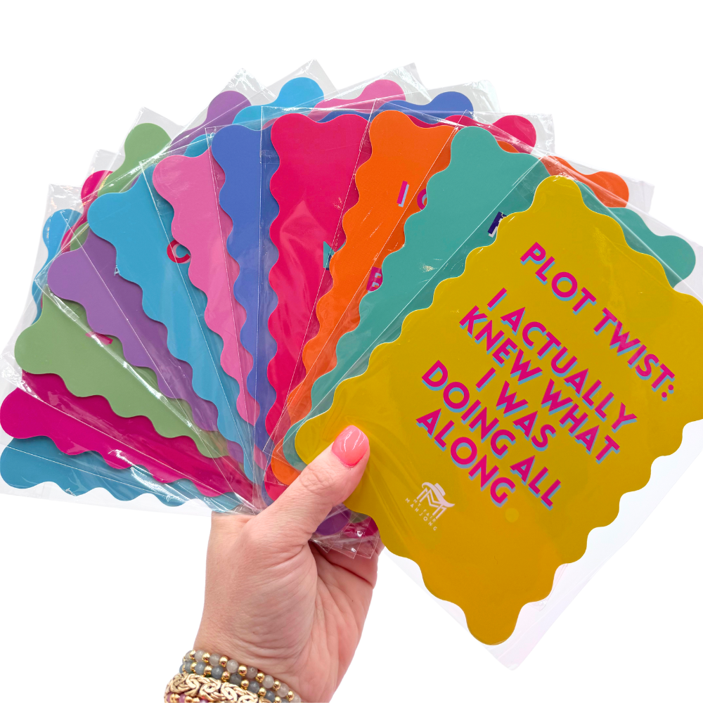 My Fair Mahjong - MAHJONG SHUFFLE CARD  |  Scalloped Edges & Bright Colors  |  Sized to Store with Mahjong League Cards