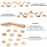 Circular Wooden Balance Beam Set | Montessori