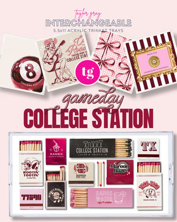 TAYLOR GRAY - 5.5x11 GAMEDAY COLLEGE STATION trinket tray insert set of 5