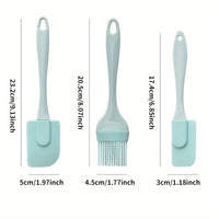 3Piece Silicone Spatula  Oil Brush Kitchen Set