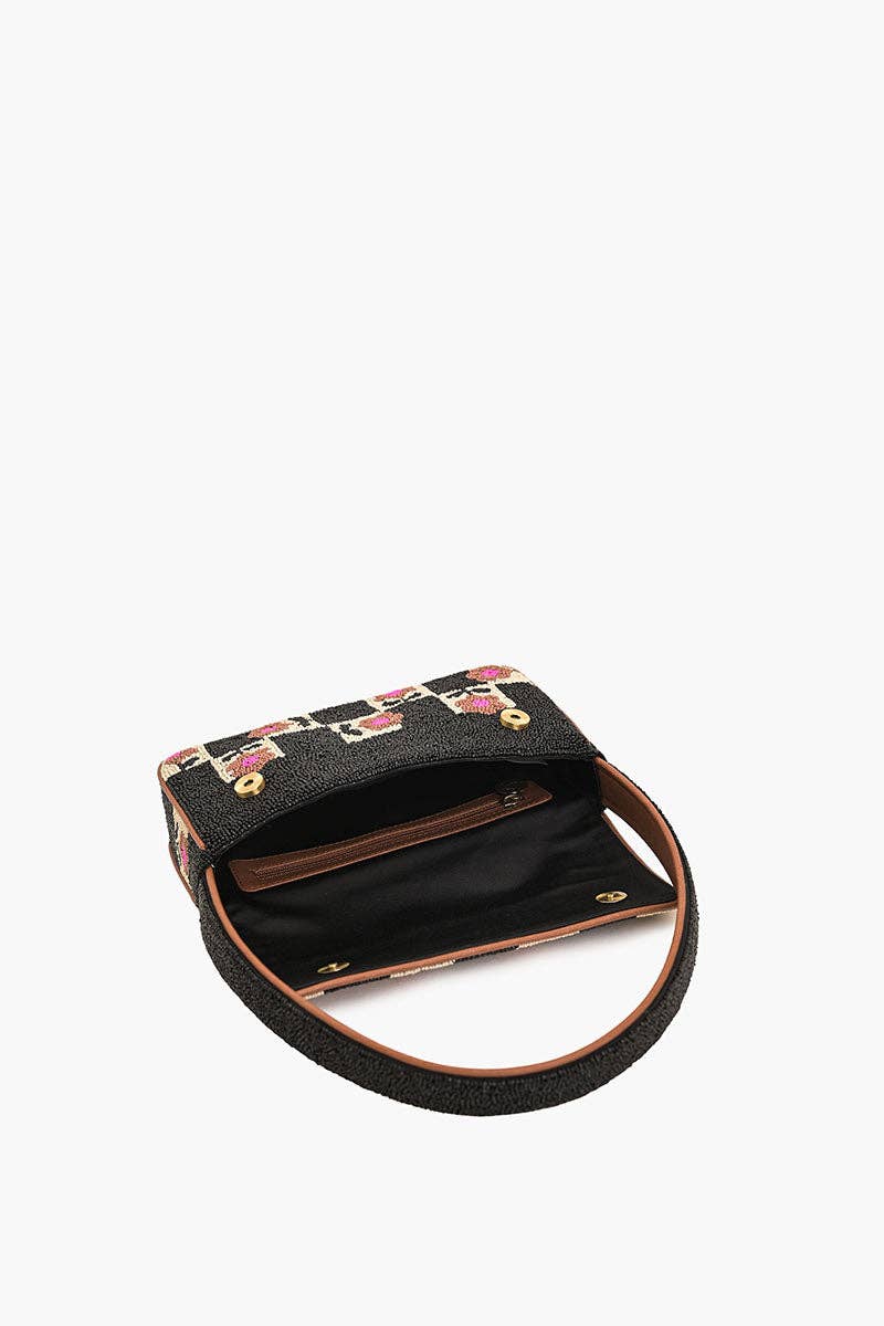 America & Beyond - Geo Floral Beaded Shoulder Bag