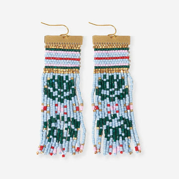 INK + ALLOY - Lauren Nordic Holiday Beaded Fringe Earring Blue Wholesale