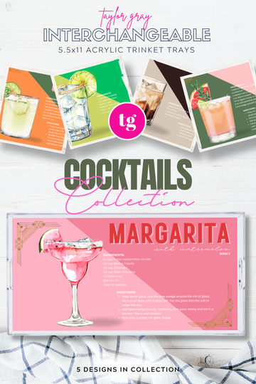 TAYLOR GRAY - 5.5x11 COCKTAILS VOL 2 trinket tray insert set of 5