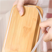 Large Ceramic Butter Dish with Bamboo Lid and Knife