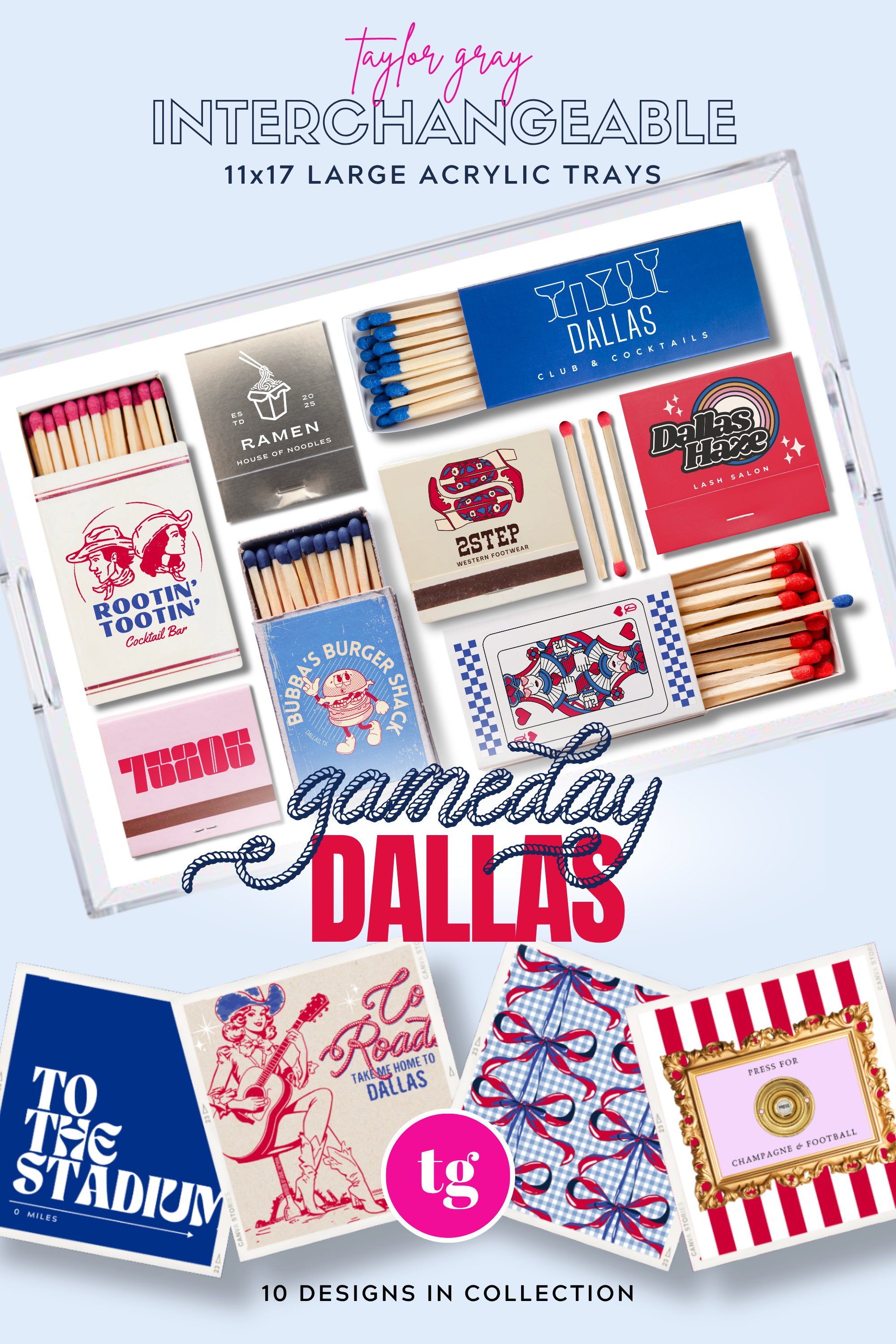 TAYLOR GRAY - 11x17 GAMEDAY DALLAS insert set of 10