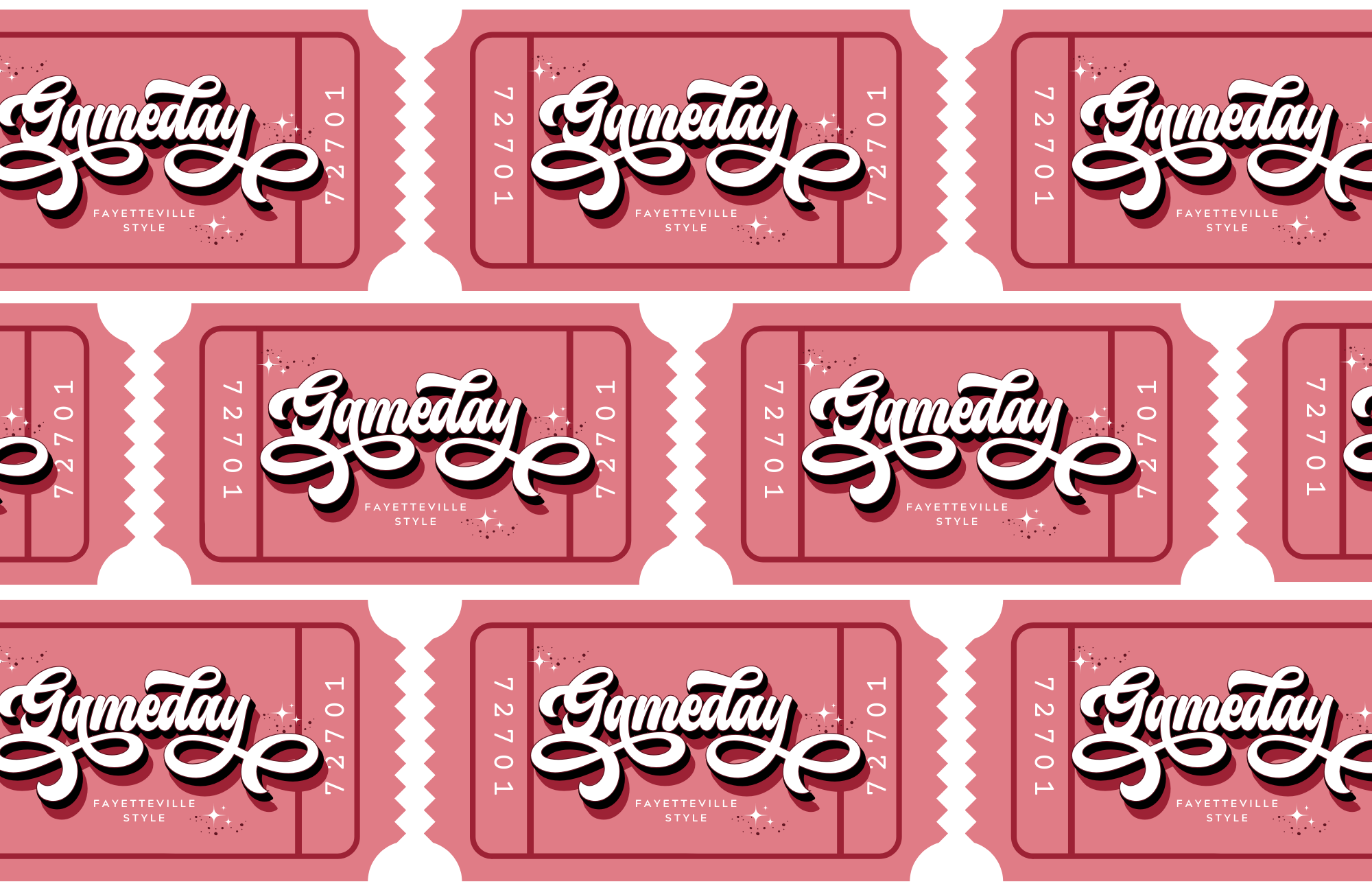 TAYLOR GRAY - 11x17 GAMEDAY FAYETTEVILLE insert set of 10