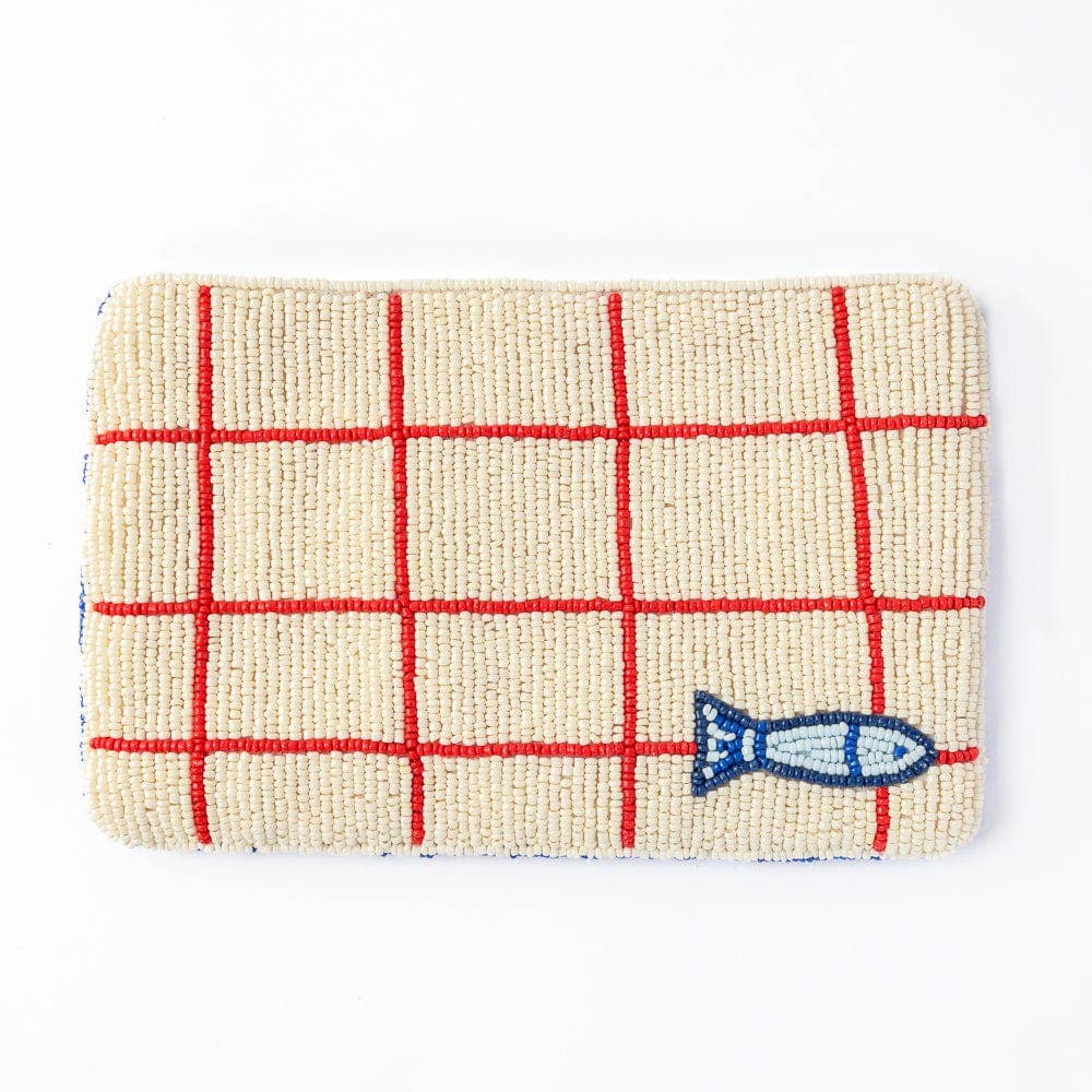 INK + ALLOY - Leila Sardine Seed Bead Clutch With Strap