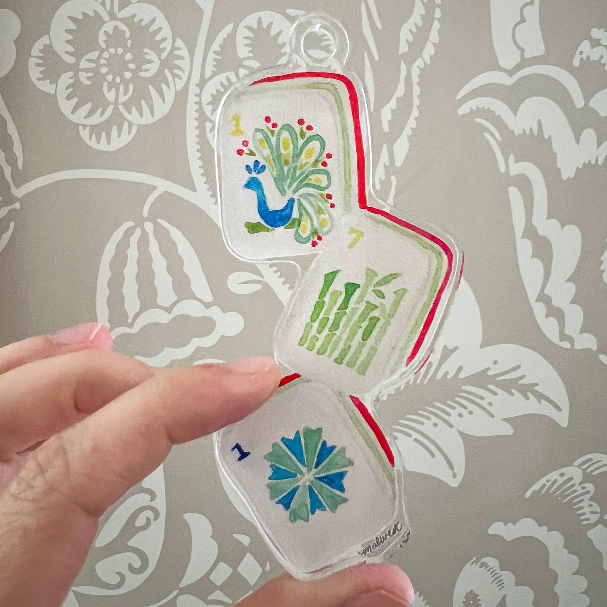 MALWEST design - Merry Mahjong Watercolor Acrylic Ornament