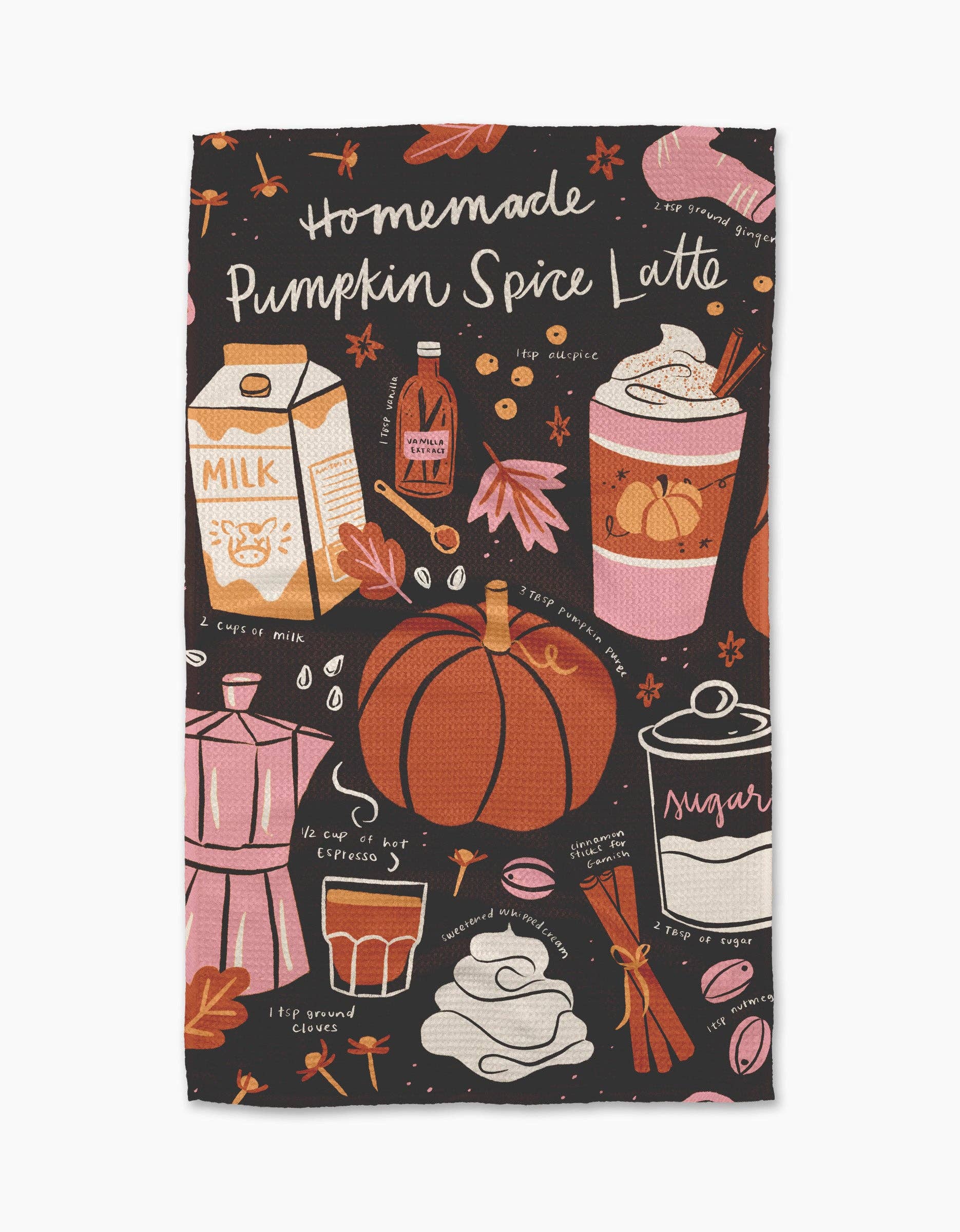 Geometry - Pumpkin Spice Latte Tea Towel
