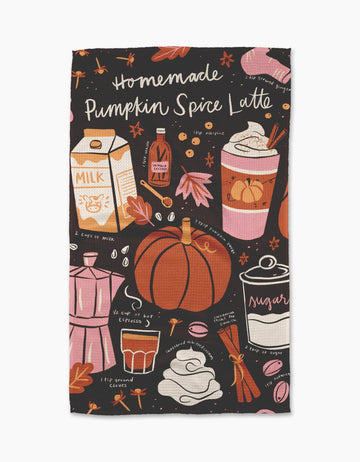 Geometry - Pumpkin Spice Latte Tea Towel