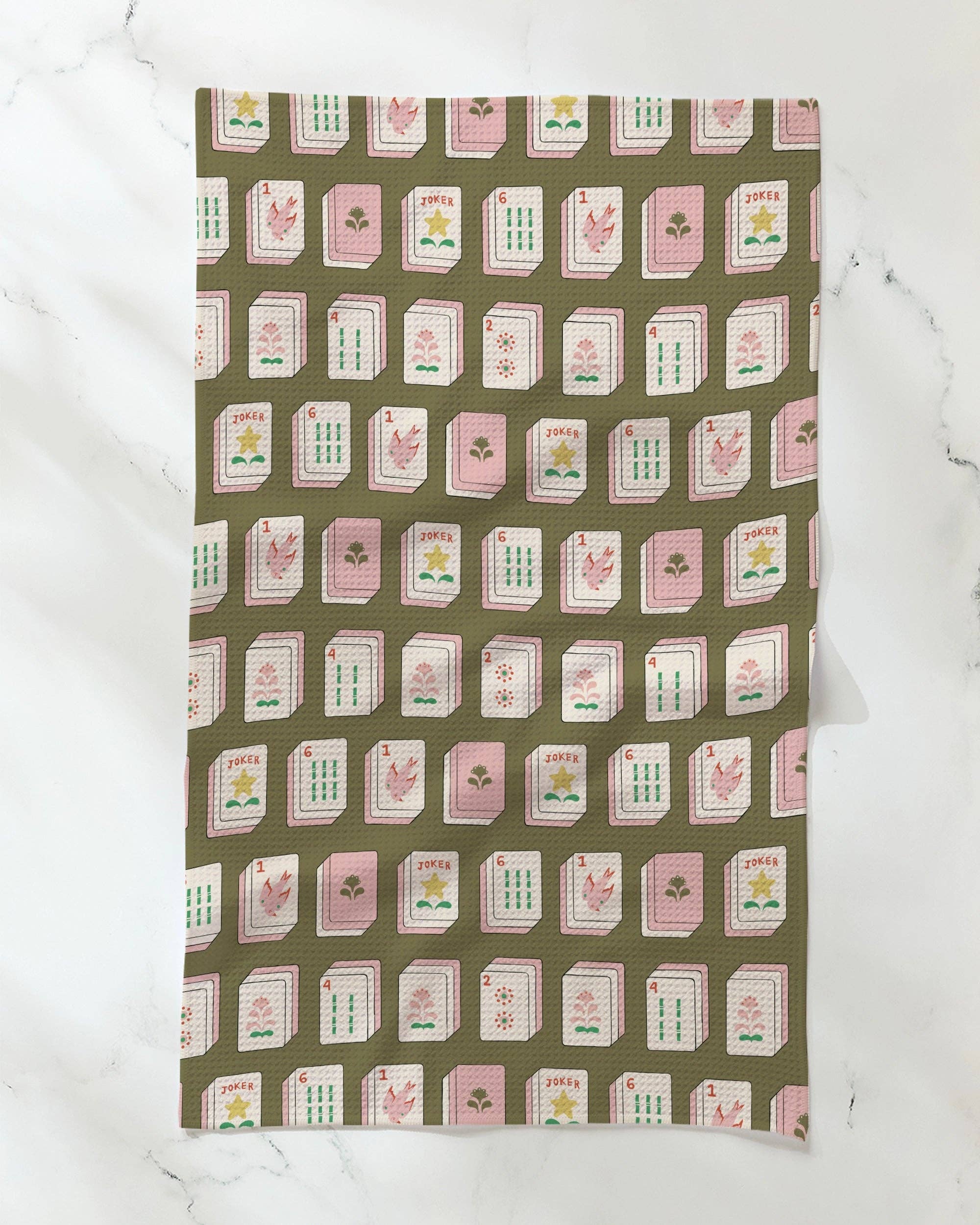 Geometry - Flower Tiles Tea Towel