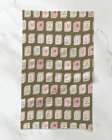 Geometry - Flower Tiles Tea Towel