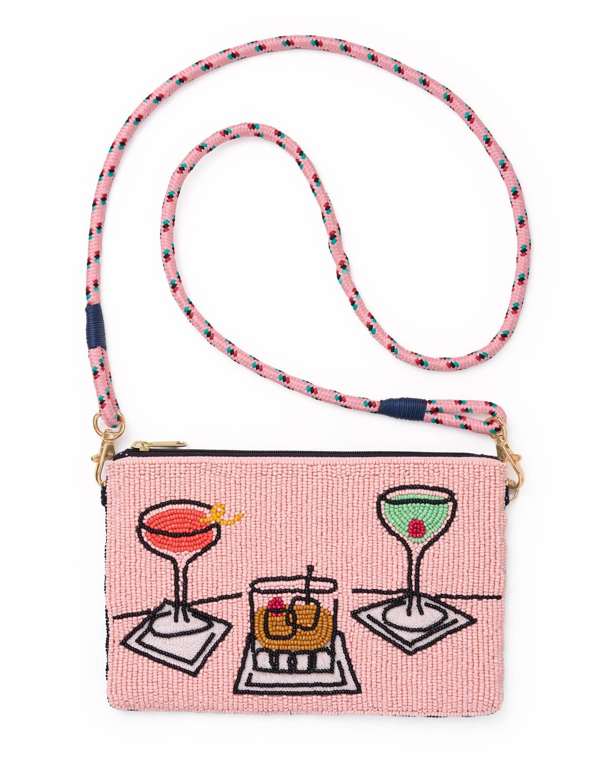INK + ALLOY - Leila Assorted Drink Seed Bead Clutch With Strap