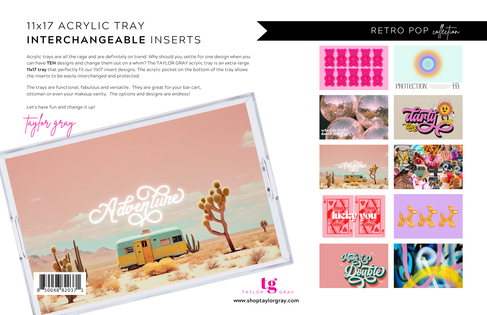 TAYLOR GRAY - 11x17 RETRO POP insert set of 10
