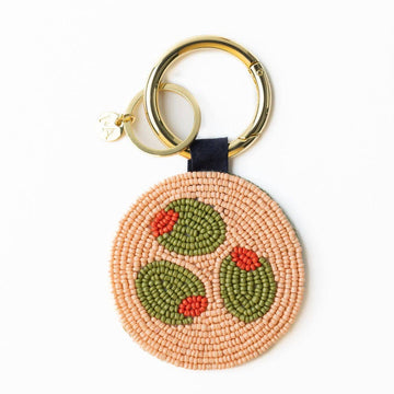 INK + ALLOY - Kelsey Olives Seed Bead Bag Accessory Key Ring Blush