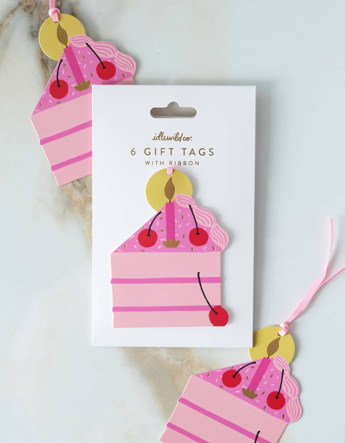 Idlewild Co. - Die-Cut Gift Tags | Pink Cherry Birthday Cake