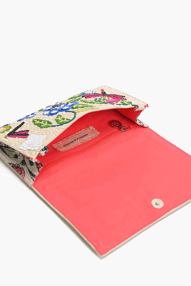 America & Beyond - Dragonfly Dreams Kashmiri Flap Clutch
