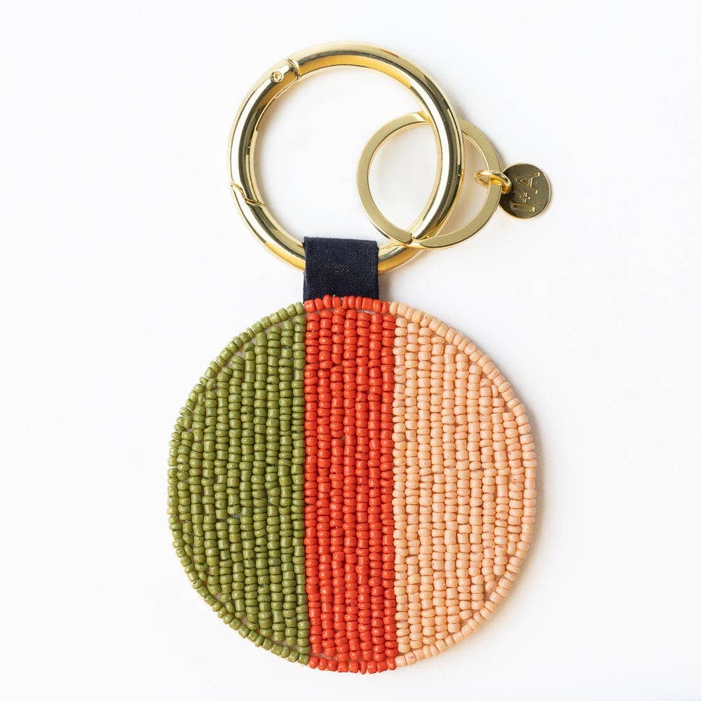INK + ALLOY - Kelsey Olives Seed Bead Bag Accessory Key Ring Blush