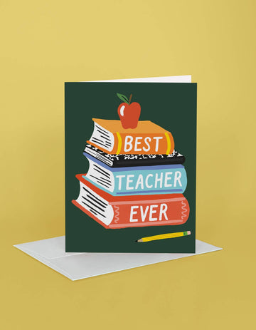 Idlewild Co. - Teacher Appreciation Greeting Card | Book Stacks
