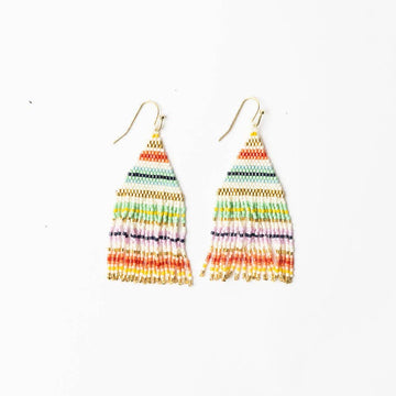 INK + ALLOY - Lexie Horizontal Stripe Beaded Fringe Earrings Multi