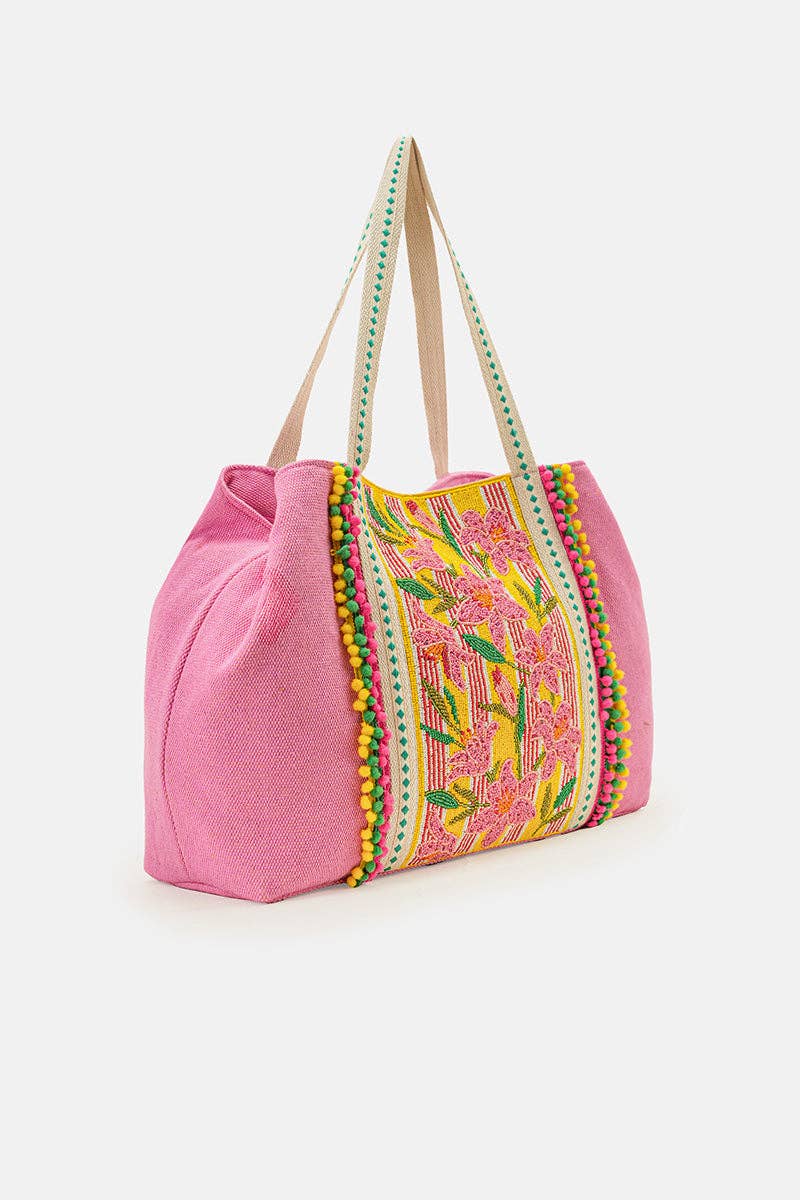 America & Beyond - Lily Pond Artisan Beaded Feminine Oversized Tote