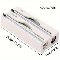 Plastic Film Cutter - Bamboo 2-in-1 Kitchen Wrap Dispenser with Slide