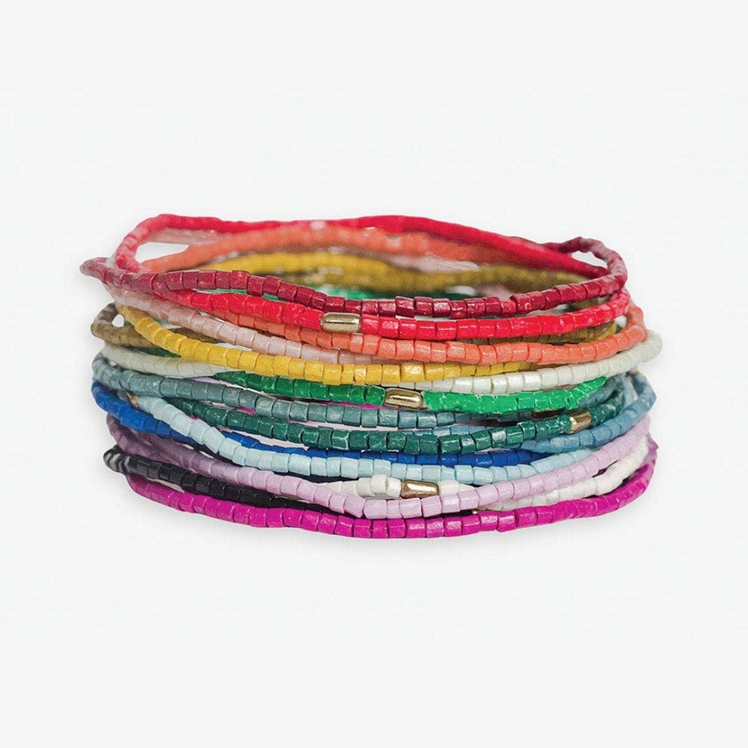 INK + ALLOY - Chelsea 18 Strand Luxe Beaded Stretch Bracelet Set Multicolor Wholesale