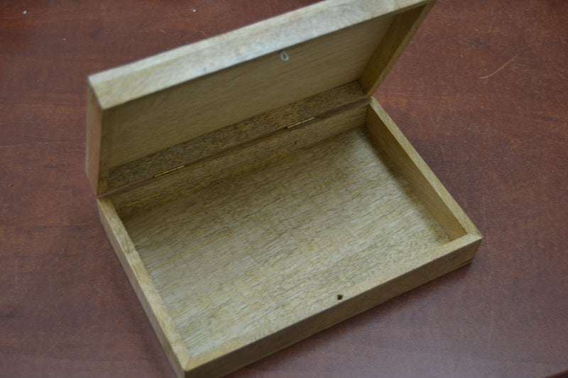 Handmade Carved Flower Wood Box