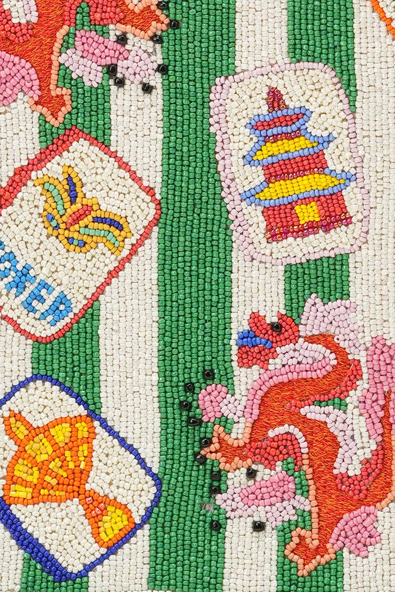 America & Beyond - Mahjong Muse Hand-Beaded Large Book Tote