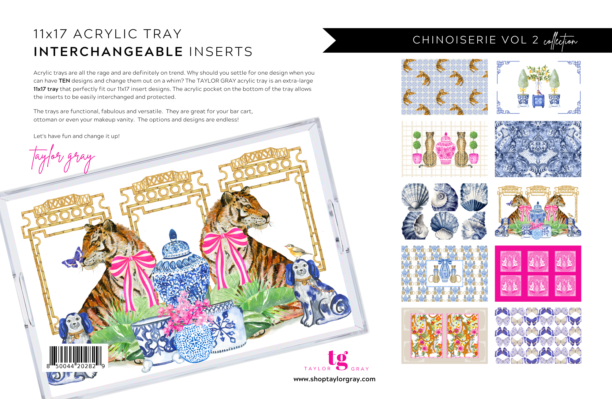 TAYLOR GRAY - 11x17 CHINOISERIE VOL 2 insert set of 10