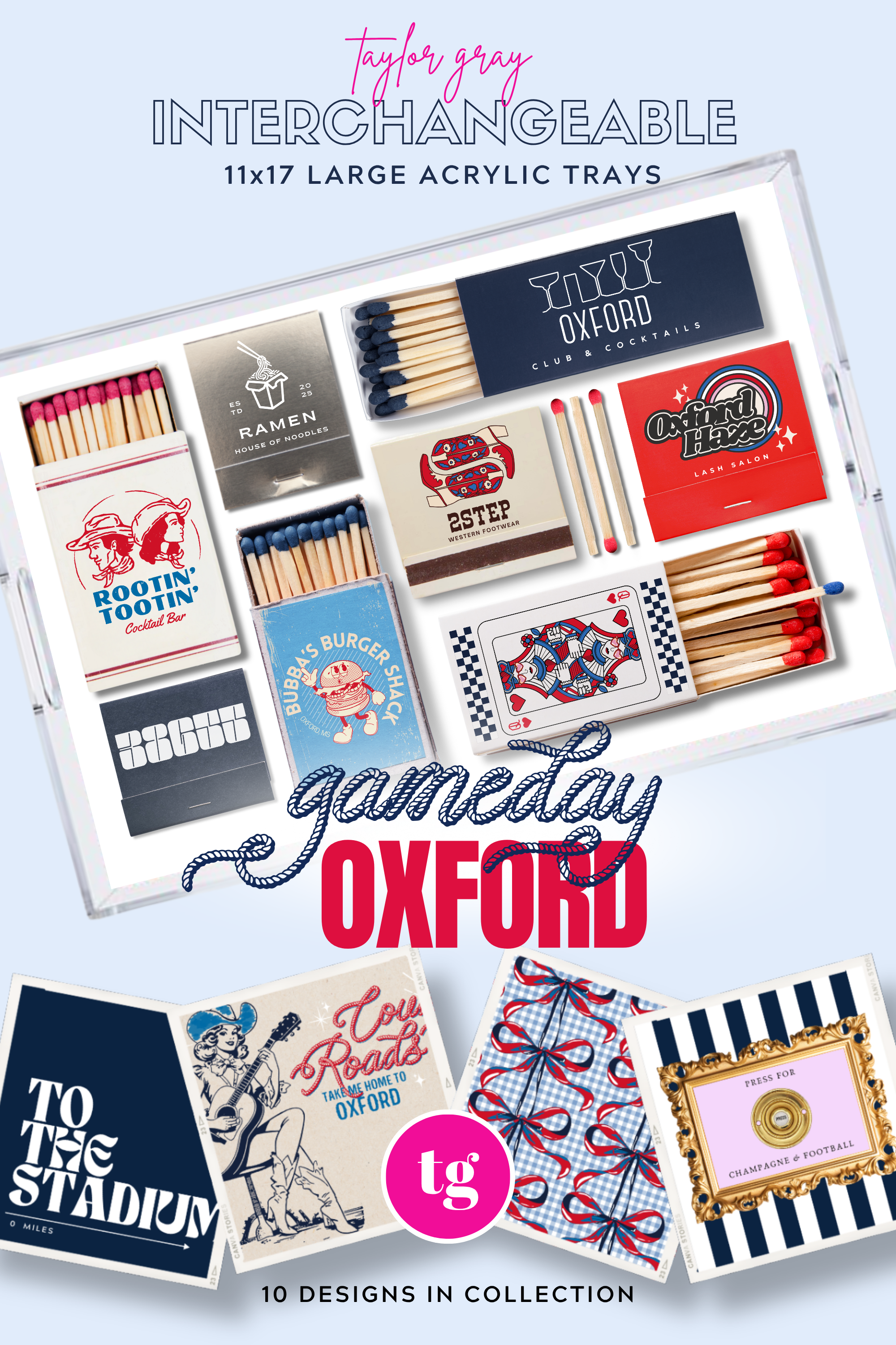TAYLOR GRAY - 11x17 GAMEDAY OXFORD insert set of 10
