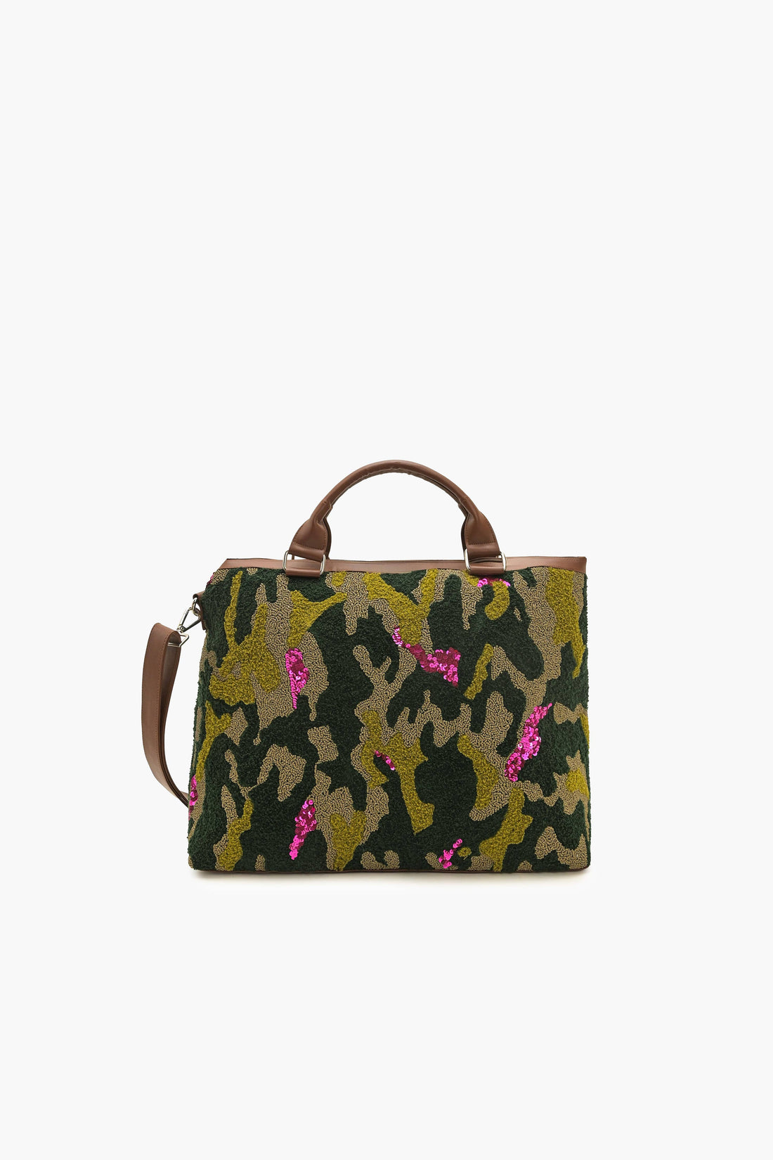 America & Beyond - Camo Embellished Weekender Tote