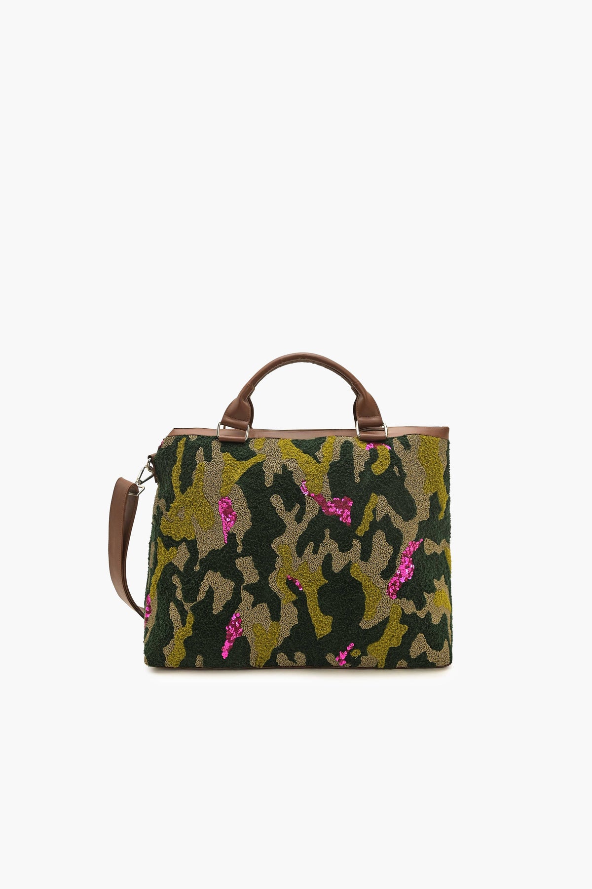 America & Beyond - Camo Embellished Weekender Tote