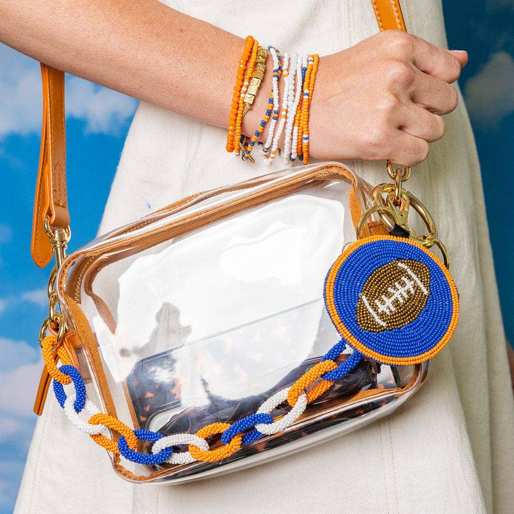 INK + ALLOY - Game Day Color Block Beaded 10 Strand Stretch Bracelets Blue and Orange Wholesale
