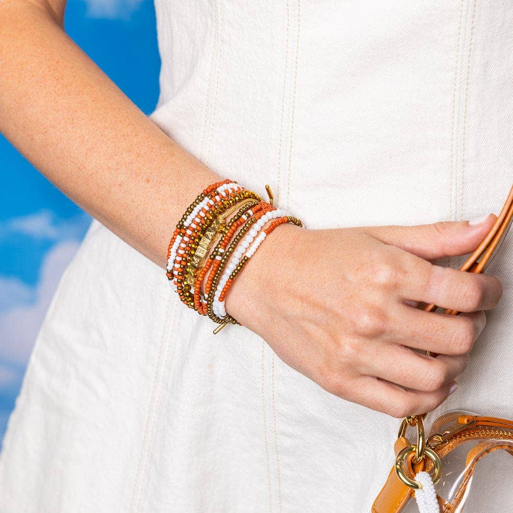 INK + ALLOY - Game Day 11-Strand Bracelet Set Burnt Orange Wholesale