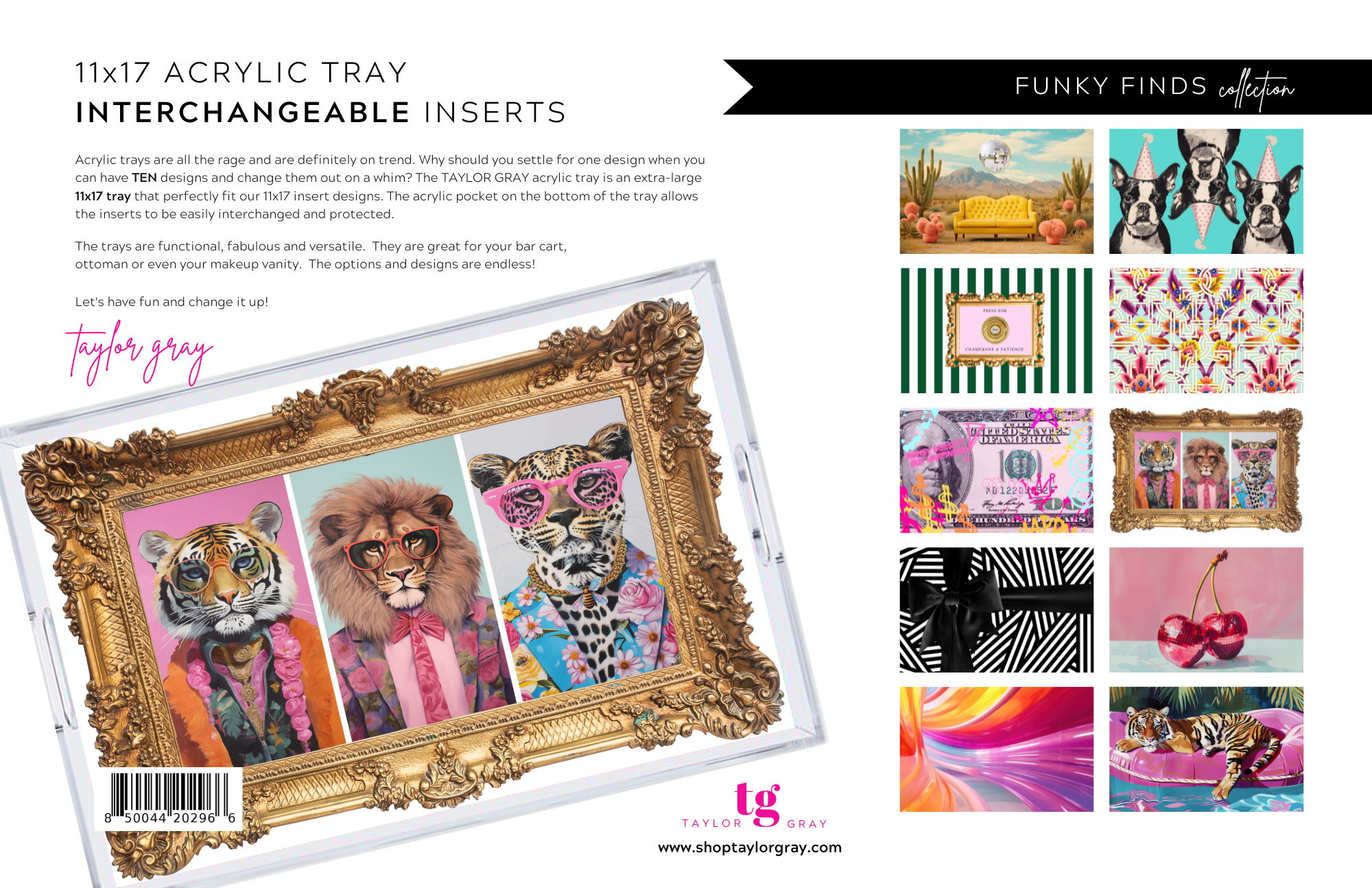 TAYLOR GRAY - 11x17 FUNKY FINDS insert set of 10