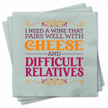 Chris’s Stuff Inc. - Funny Cocktail Napkins - Cheese & Relatives