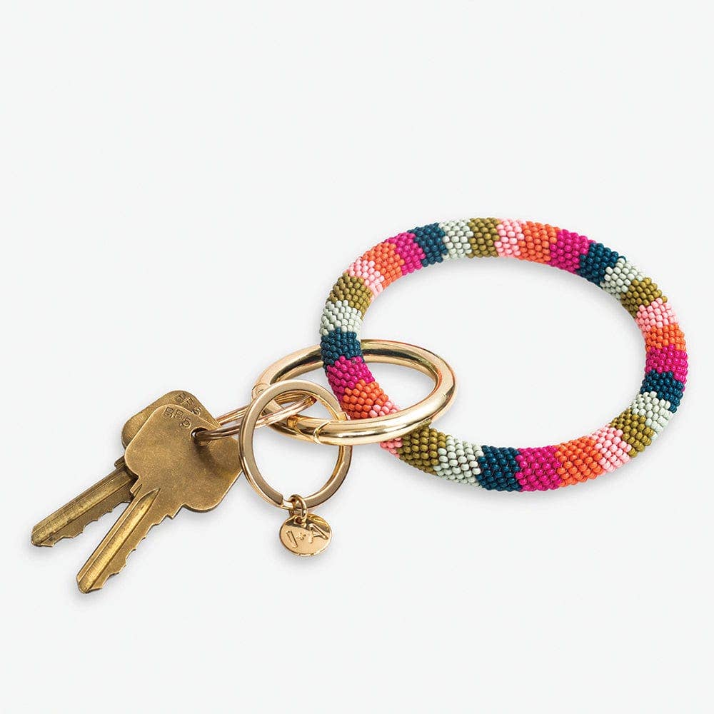 INK + ALLOY - Chloe Stripe Key Ring Rainbow Wholesale