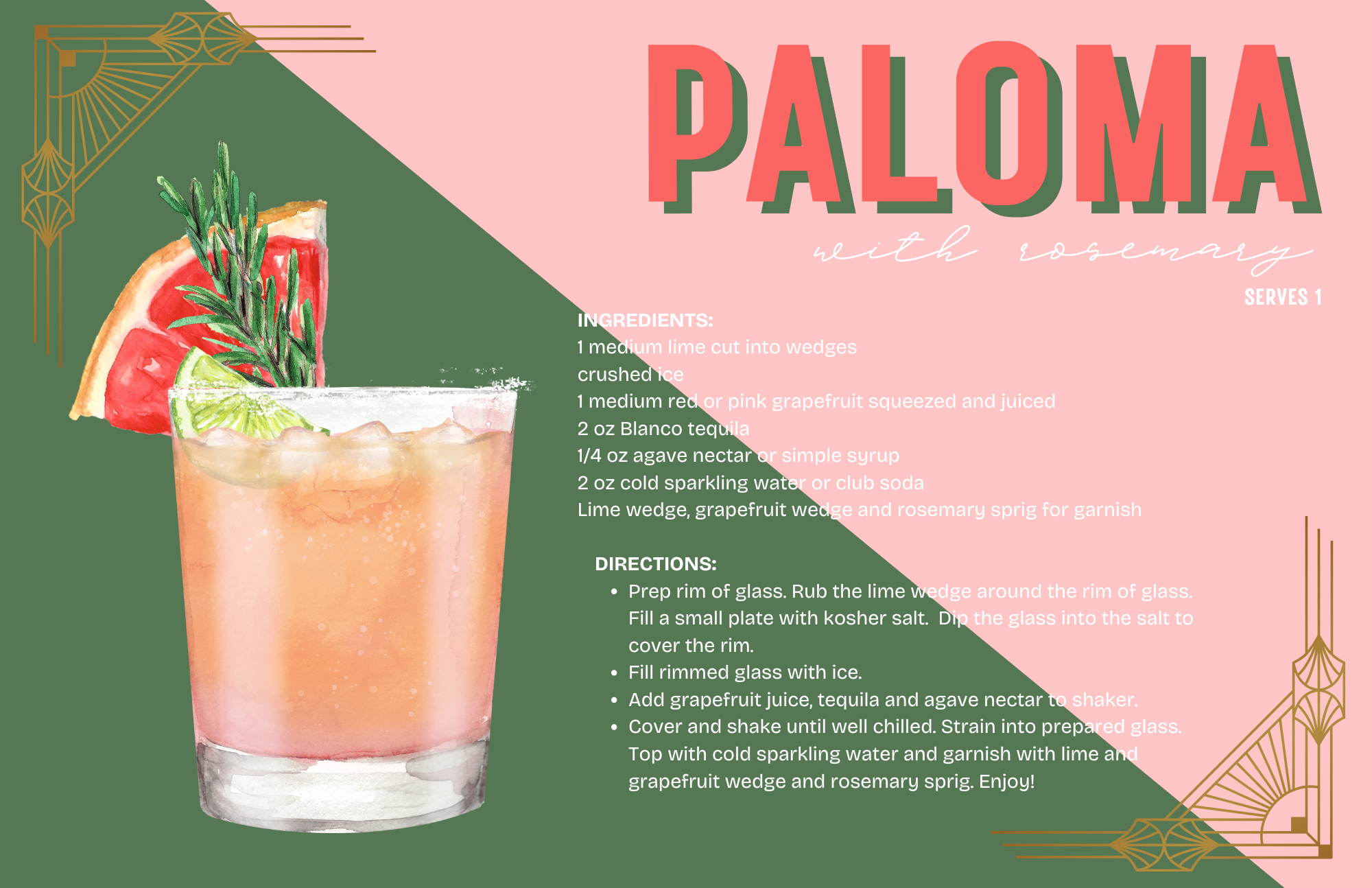 TAYLOR GRAY - 11x17 COCKTAILS VOL 2 insert set of 10