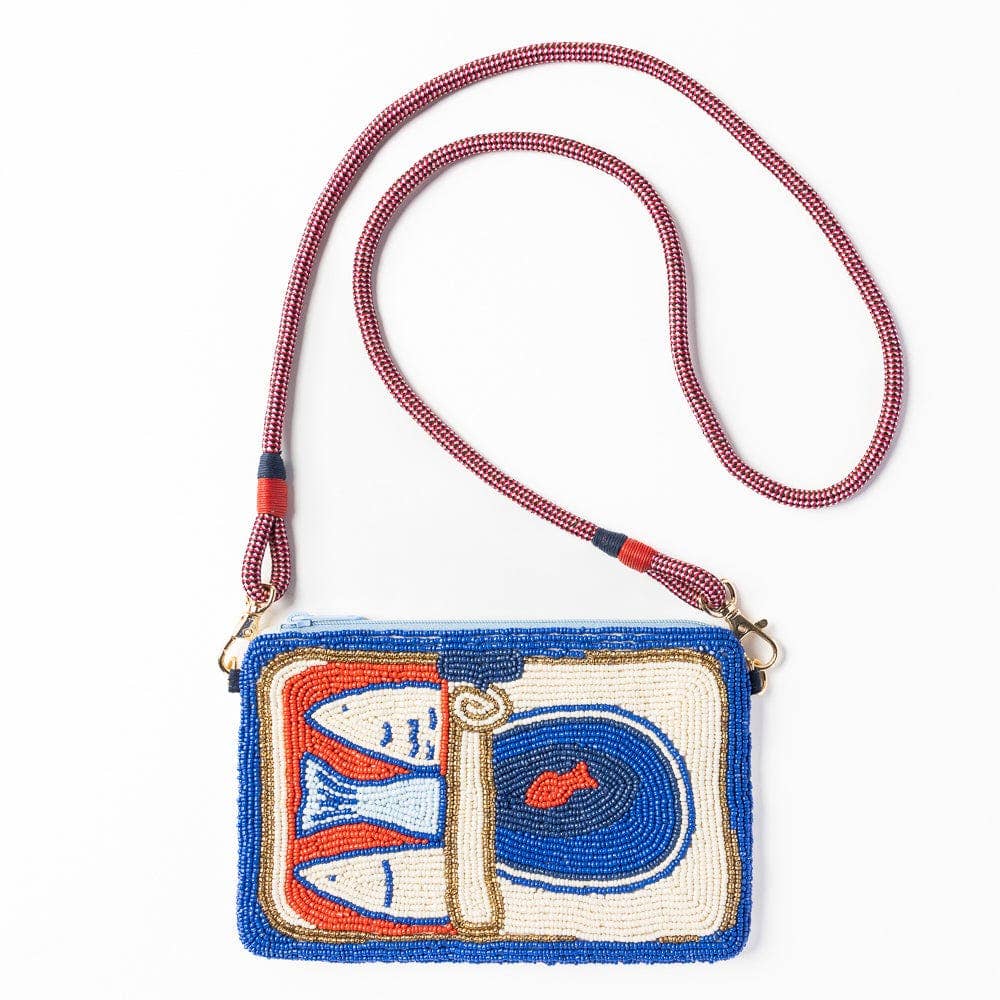INK + ALLOY - Leila Sardine Seed Bead Clutch With Strap