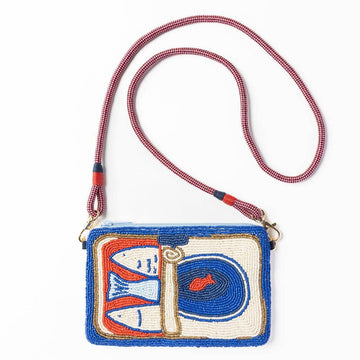 INK + ALLOY - Leila Sardine Seed Bead Clutch With Strap