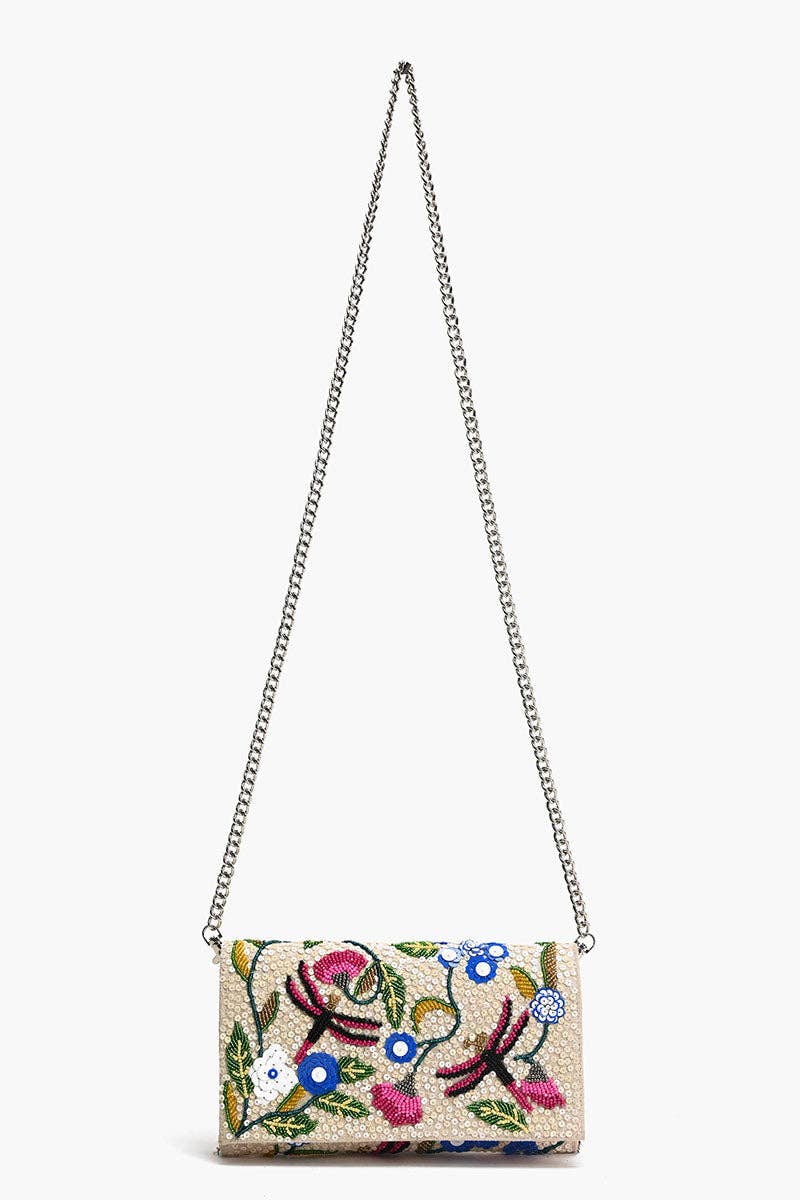 America & Beyond - Dragonfly Dreams Kashmiri Flap Clutch